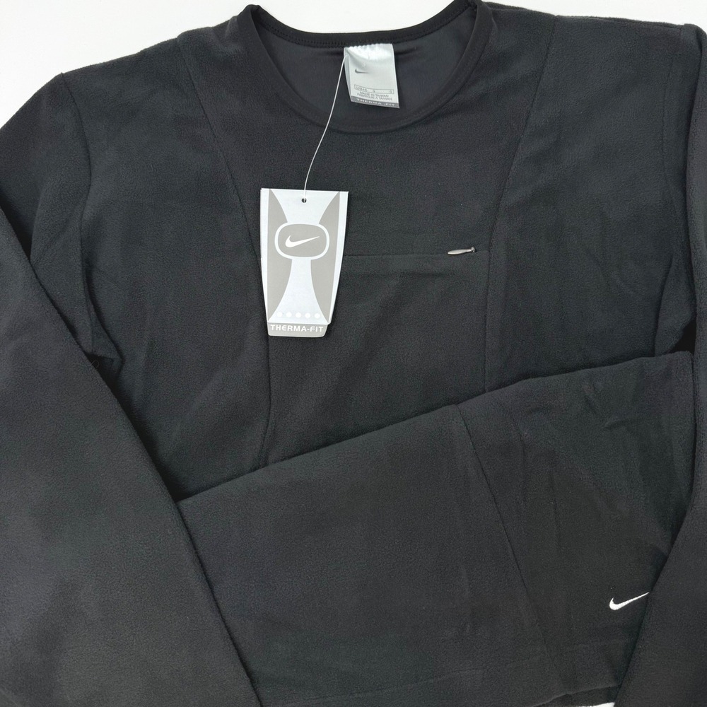 Vintage Y2K Nike Therma-FIT Fleece Long Sleeve Top Crewneck Zip Womens Large NEW